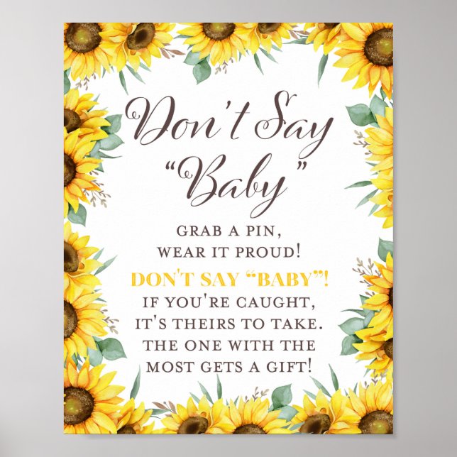 Sonnenblume Baby Duschgel Spielzeichen Poster (Vorne)