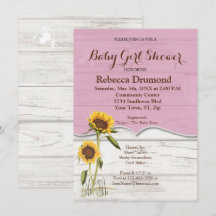 Sonnenblume Baby Girl Dusche Whitewusch Barn Wood