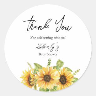 Sonnenblume   Baby In Bloom Babyparty Runder Aufkleber