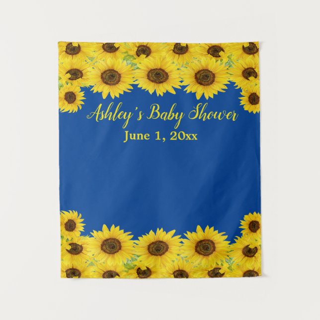 Sonnenblume Babydusche Hintergrund Foto Prop Wandteppich (Vorderseite)