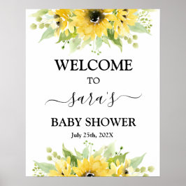Sonnenblume Babydusche Mädchen Begrüßungszeichen Poster