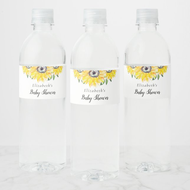 Sonnenblume Babydusche Rustikale Chic Einfache Skr (Flaschen)