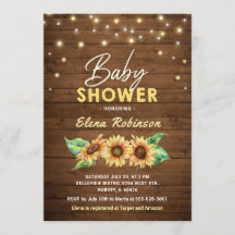 Sonnenblume Babydusche Rustikaler Holzfall Sommer