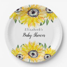 Sonnenblume Babydusche Skript Personalisierte Blum Pappteller