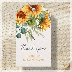 Sonnenblume   Babydusche Vielen Dank für Ihre Unte Geschenkanhänger