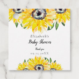 Sonnenblume Babydusche Wasserfarbe Blütenblume Geschenkanhänger