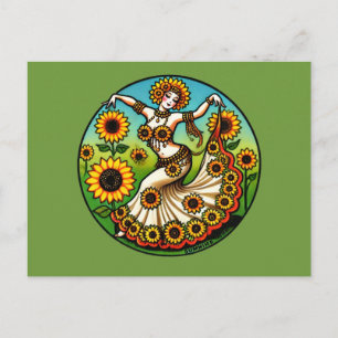 Sonnenblume Bauchtänzerin Postkarte