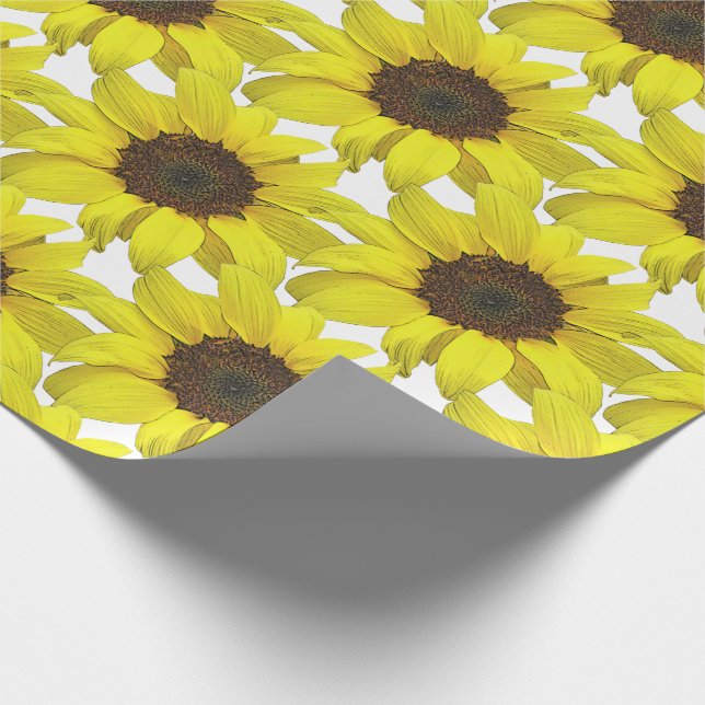 Sonnenblume bedeckt   geschenkpapier (Ecke)