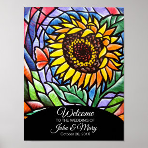 Sonnenblume Begrüßungsschild-Plakat Poster