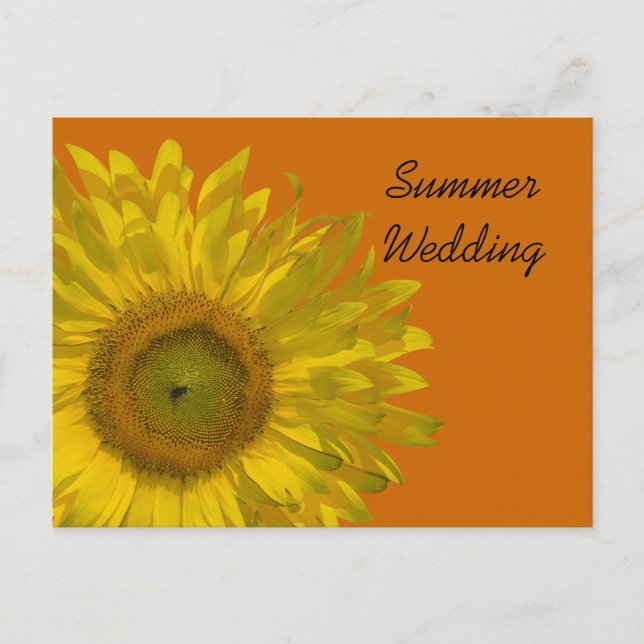Sonnenblume bei Orange Summer Wedding Ankündigung (Vorderseite)