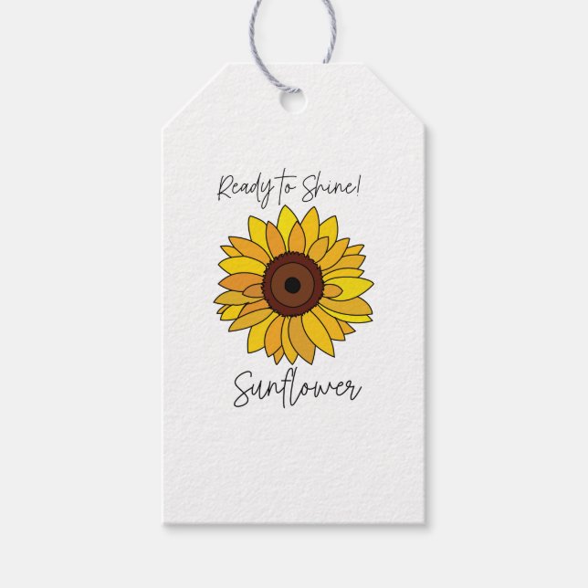 Sonnenblume bereit zum Sonnenblumen Geschenkanhänger (Vorderseite)