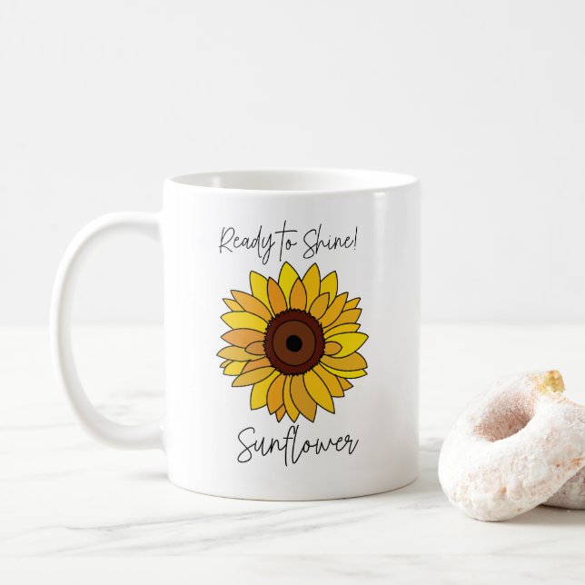 Sonnenblume bereit zum Sonnenblumen Kaffeetasse (Mit Donut)