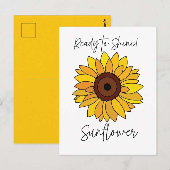 Sonnenblume bereit zum Sonnenblumen Postkarte (Vorne/Hinten)