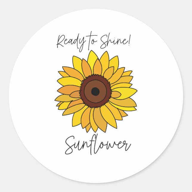Sonnenblume bereit zum Sonnenblumen Runder Aufkleber (Vorderseite)