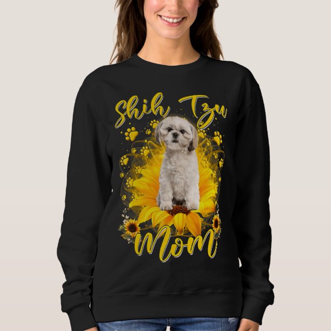 Sonnenblume Bester Hund Mama Ever Funny Shih Tzu D Sweatshirt (Vorderseite)