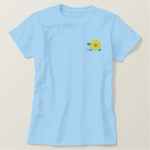 Sonnenblume Besticktes T-Shirt