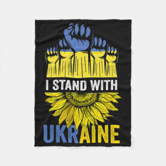 Sonnenblume Bete Für Ukraine-Flagge Ich Stehe Hint Fleecedecke
