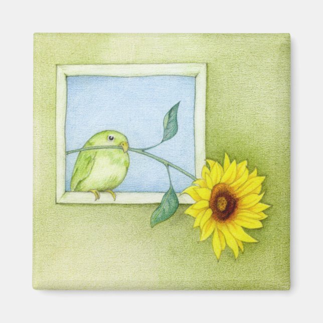 Sonnenblume Bird Magnet (Vorne)