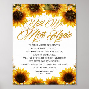 Sonnenblume Bis wir uns Wiedersehen Trauer Gedicht Poster