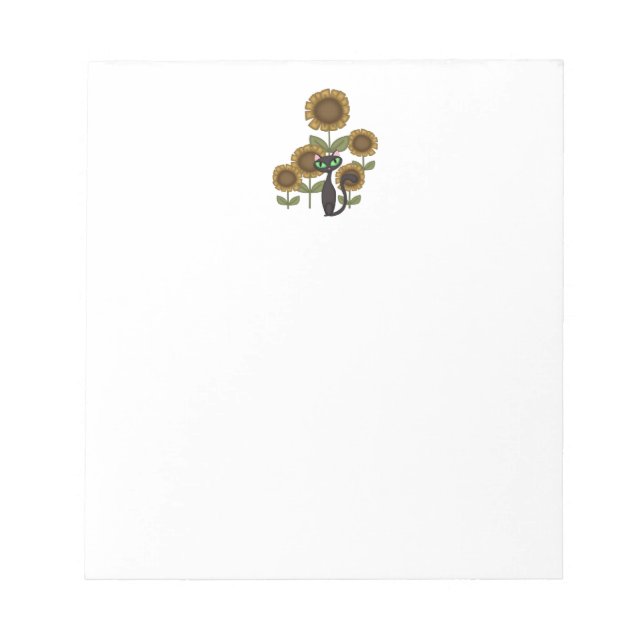 Sonnenblume Black Cat Notizblock (Vorderseite)