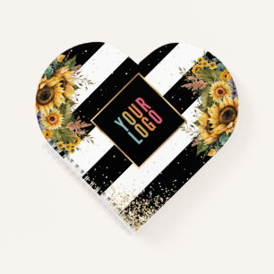 Sonnenblume Black Gold Business Logo Werbemittel Notizbuch