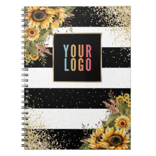 Sonnenblume Black Gold Logo Werbeunternehmen Notizblock
