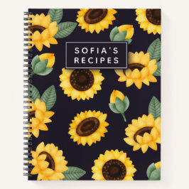 Sonnenblume Blank eigene Kochbuch Rezept zum Schre Notizbuch