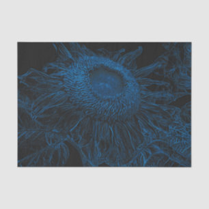 Sonnenblume Blau Schwarze Blumenkunst Decoupage Seidenpapier
