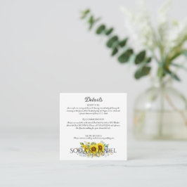 Sonnenblume blaue Wildblume Hochzeit weiß Begleitkarte