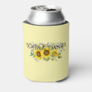 Sonnenblume blaue Wildblumen-Hochzeit gelb Dosenkühler