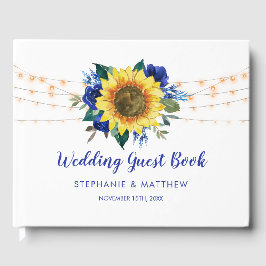 Sonnenblume Blauer Blumenstrauß Hochzeit Gästebuch