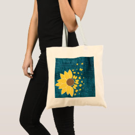 Sonnenblume Blauer Einfaltspinsel Tasche