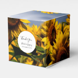 Sonnenblume Blauer Himmel Rustikale Hochzeit Geschenkschachtel