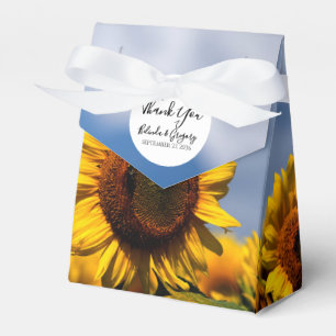 Sonnenblume Blauer Himmel Rustikale Hochzeit Geschenkschachtel