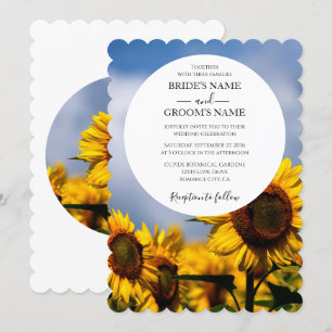 Sonnenblume Blauer Himmel Rustikale Hochzeitseinla Einladung