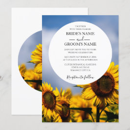 Sonnenblume Blauer Himmel Rustikale Hochzeitseinla Einladung