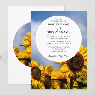 Sonnenblume Blauer Himmel Rustikale Hochzeitseinla Einladung