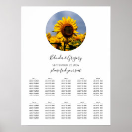 Sonnenblume Blauer Himmel Rustikale Hochzeitsstift Poster