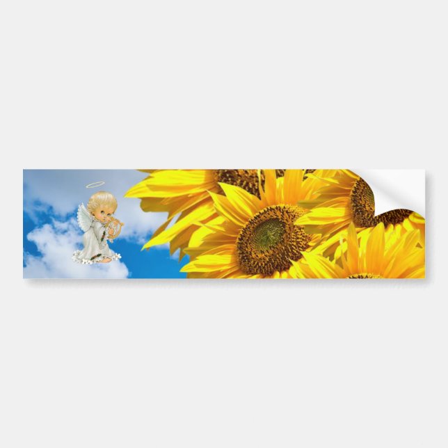 Sonnenblume Bloral Baby Angel Autoaufkleber (Vorne)