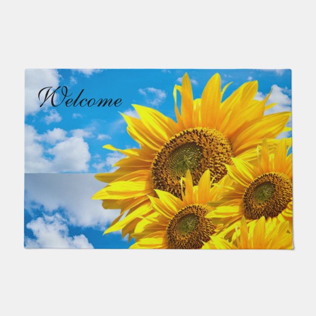 Sonnenblume Blue Sky Door Mat Fußmatte (Vorderseite)