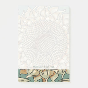 Sonnenblume blühen auf blaugrünem Hintergrund Post-it Klebezettel