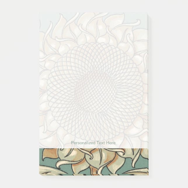 Sonnenblume blühen auf blaugrünem Hintergrund Post-it Klebezettel (Vorderseite)