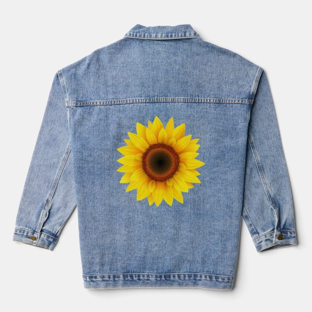 Sonnenblume Blume Jeansjacke (Rückseite)