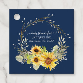 Sonnenblume Blumen Navy Blauer Rustikale Grünanlag Geschenkanhänger