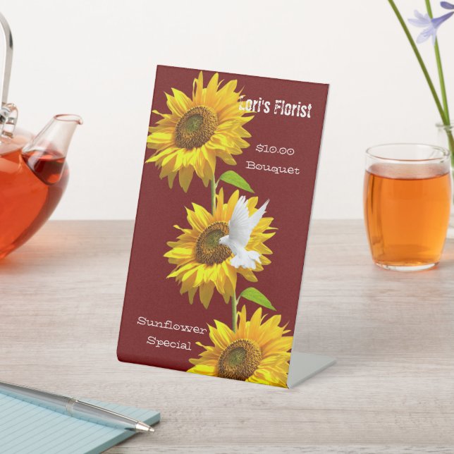 Sonnenblume Blumen Taubenparadies Schild Florist (In SItu)