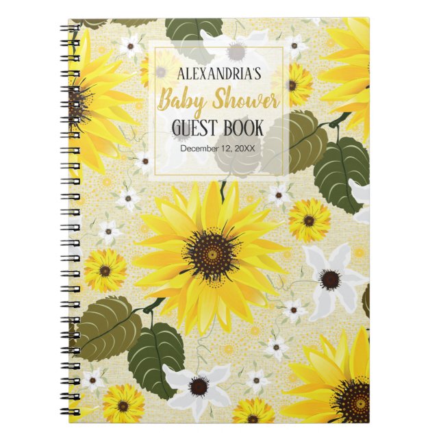Sonnenblume Blumengarten Babydusche Gast Notizblock (Vorderseite)