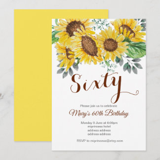 Sonnenblume, Blumengeburtstag Einladung