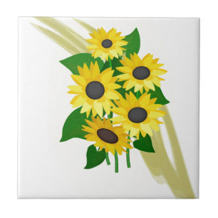 Sonnenblume-Blumenstrauß Fliese