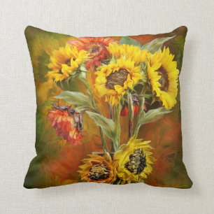 Sonnenblume-Blumenstrauß-Kunst-Designer-Kissen Kissen