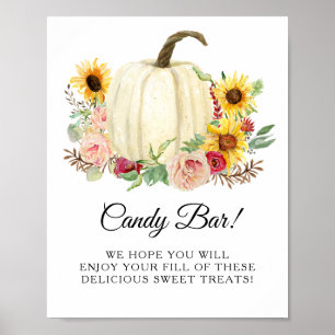 Sonnenblume Blush Bloral Pumpkin Candy Bar Signage Poster